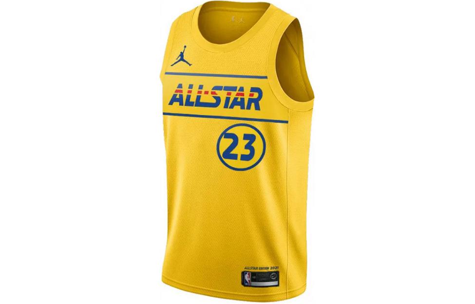 Order Nike NBA All-Star Lakers LeBron James Fan Jersey Yellow No.23  Tank Top CV4656-744