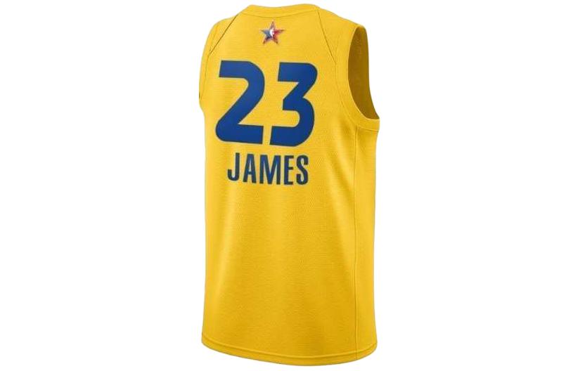 Lookbook Nike NBA All-Star Lakers LeBron James Fan Jersey Yellow No.23  Tank Top CV4656-744
