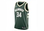 Buy Nike NBA Antetokounmpo Milwaukee Bucks Dri-FIT Icon Edition Jersey Hunter Green/Light Golden/Cloud White