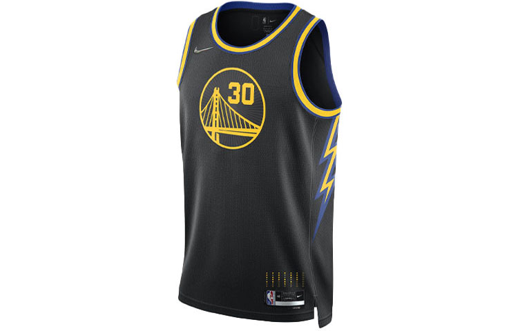 Nike NBA City Edition 75th Anniversary Stephen Curry Warriors Jersey Black DB4027-010