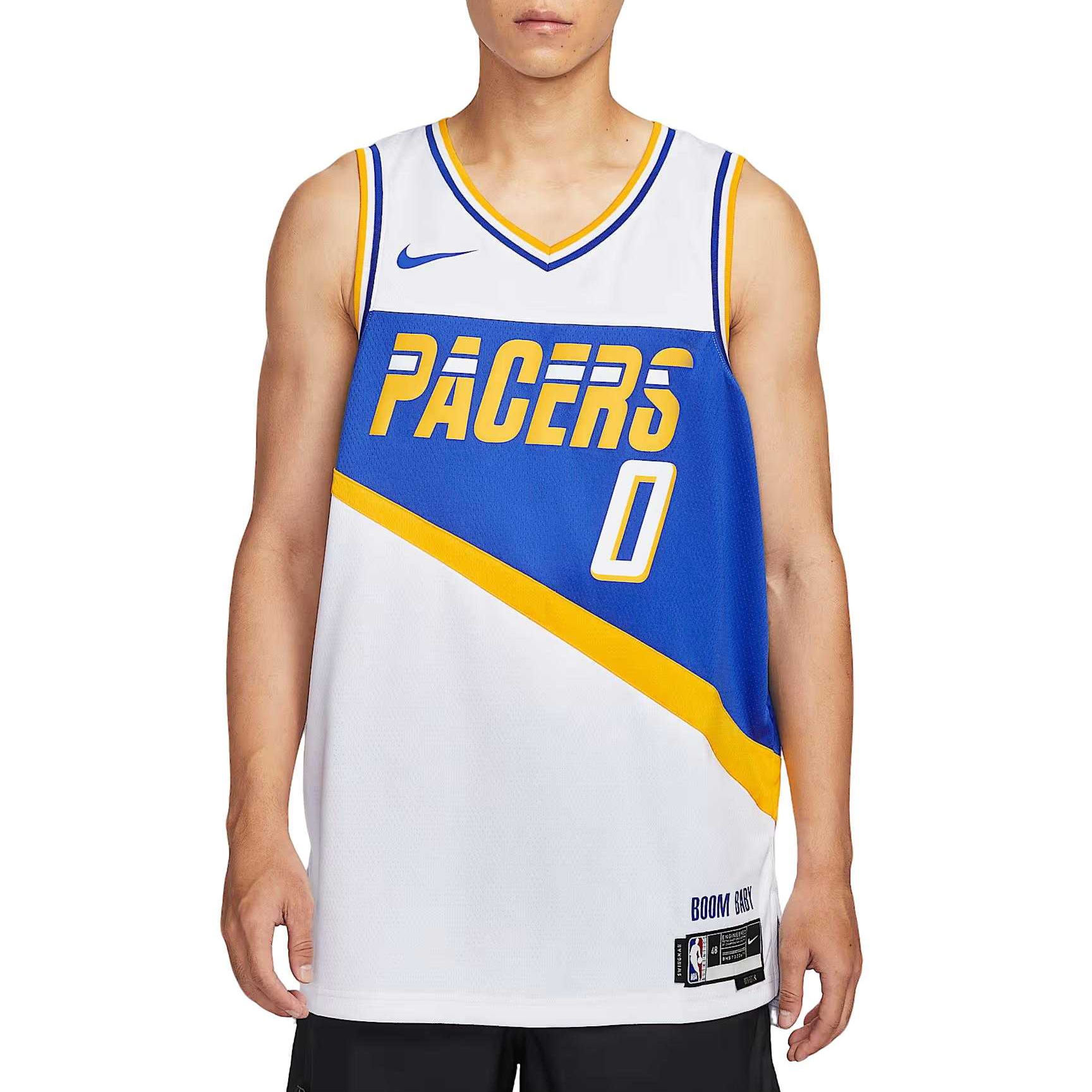 Nike NBA City Edition Indiana Pacers Tyrese Haliburton #0 Basketball Jersey Mens HM5983-100