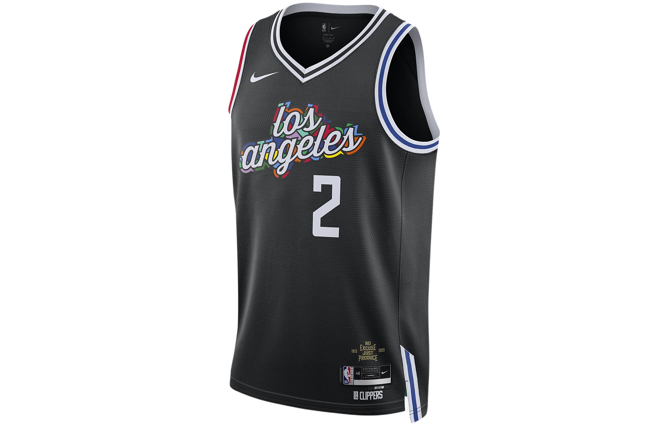 Nike NBA City Edition Jersey Leonard #2 Clippers 2022-23 Black Unisex Basketball DO9596-010