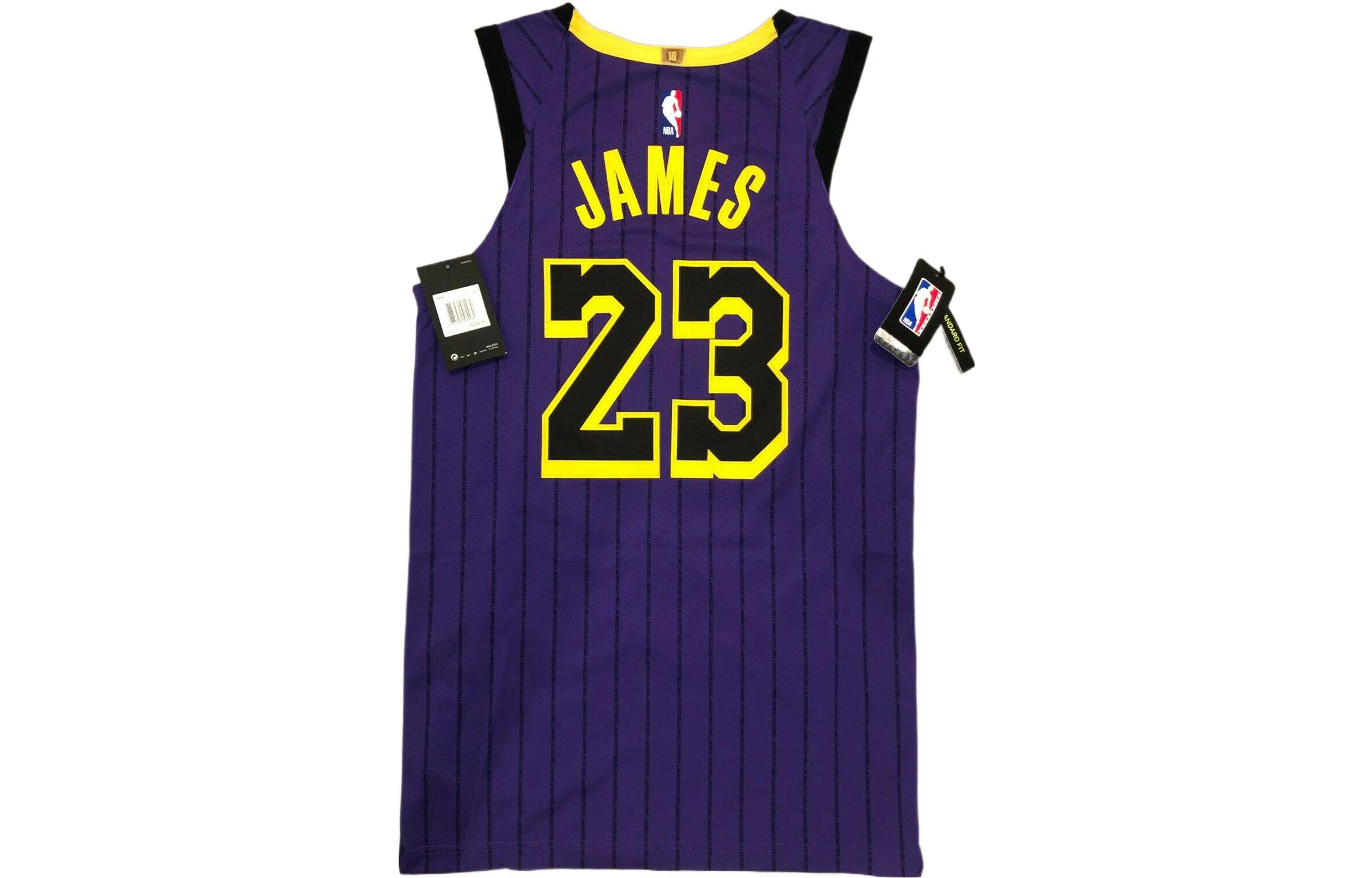 Nike NBA City Edition Lakers LeBron James #23 Basketball Jersey Purple AH6213-508 圖 3