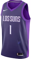 Nike NBA City Edition Phoenix Suns Devin Booker #1 Retro Basketball Jersey Purple 912143-566 Nike NBA City Edition Phoenix Suns Devin Booker #1 Retro Basketball Jersey Purple 912143-566