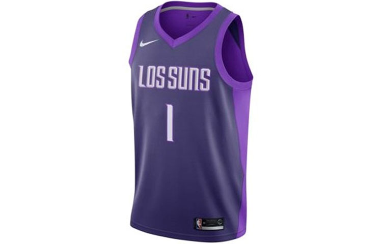 Order ナイキ NBA シティエディション フェニックスサンズ デビン・ブッカー #1 レトロジャージ パープル 912143-566