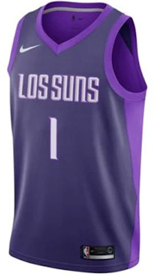 Nike NBA City Edition Phoenix Suns Devin Booker #1 Retro Jersi Bola Keranjang Ungu 912143-566 Order Nike NBA City Edition Phoenix Suns Devin Booker #1 Retro Jersi Bola Keranjang Ungu 912143-566