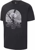 Nike NBA Courtside Brooklyn Nets Graphic Loose-Fit Basketball Tee Black () DR6289-010