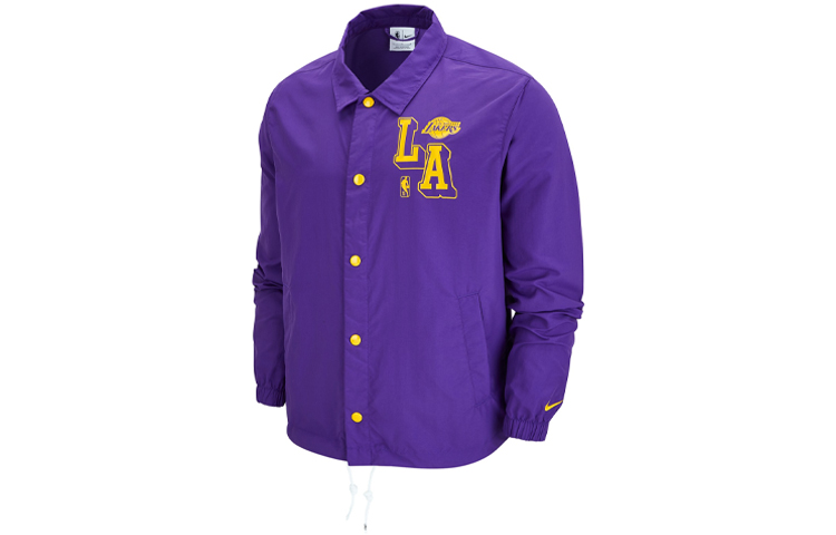 Nike NBA Courtside Los Angeles Lakers Logo Coach Jacket Purple DB1440-504