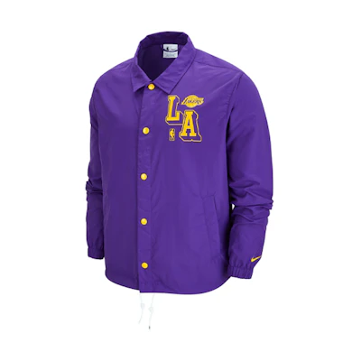 Nike NBA Courtside Los Angeles Lakers Logo Coach Jacket Purple DB1440-504