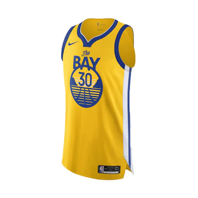 Nike NBA Curry Warriors Authentic Jersey Yellow Basketball Vest AT9842-728