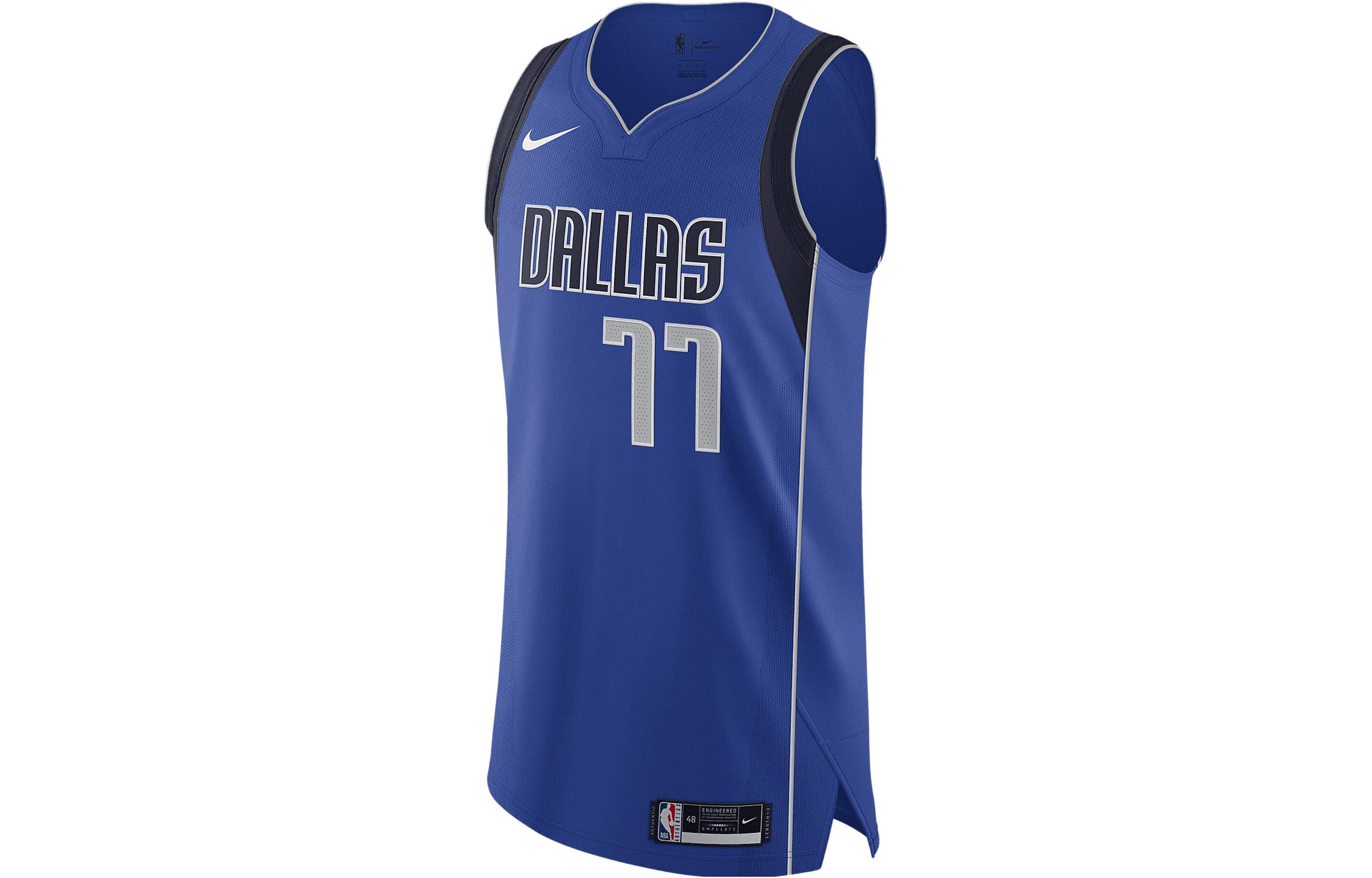 Nike NBA Dallas Mavericks Luka Doncic #77 Logo Sleeveless Basketball Jersey Blue CW3441-485 圖 2