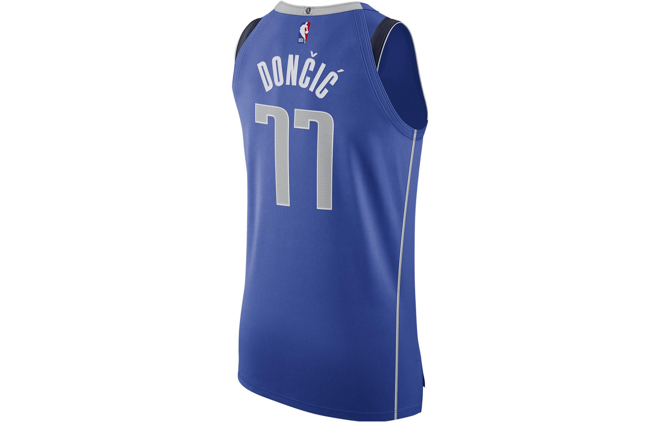 Nike NBA Dallas Mavericks Luka Doncic #77 Logo Sleeveless Basketball Jersey Blue CW3441-485 圖 3