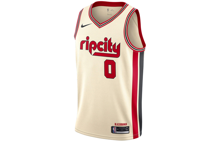 Nike NBA Damian Lillard #0 Portland Trail Blazers Fan Jersey White (19-20 Season) AV4668-121 圖 2