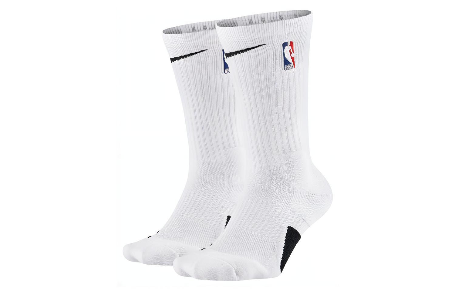 Nike NBA Elite Crew White Logo Basketball Socks Unisex Casual - Single Pair SX7587-100
