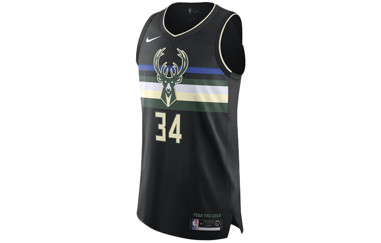 Nike NBA Giannis Antetokounmpo Bucks 34 Player Jersey Black AT9852-010