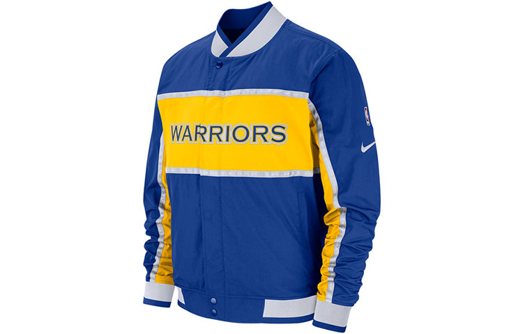 Nike NBA Golden State Warriors Colorblock Basketball Jacket Blue AJ9152-495