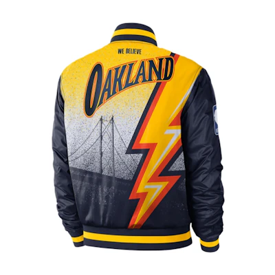 Nike NBA Golden State Warriors Courtside Navy Blue Embroidered Jacket CN1439-419