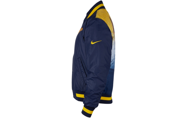 Shop Nike NBA Golden State Warriors Courtside Navy Blue Embroidered Jacket CN1439-419
