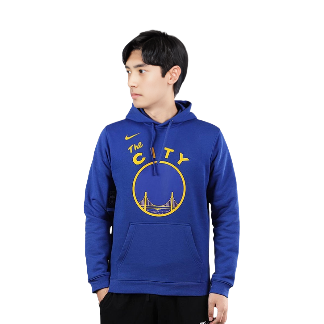 Shop Nike NBA Golden State Warriors Sudadera con Capucha de Lana Azul CI4521-495