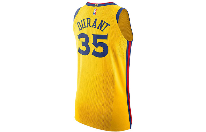 Lookbook 耐克NBA金州勇士凯文杜兰特城市版球衣黄色男款 AH6052-729