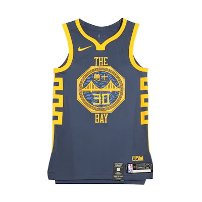 Nike NBA Golden State Warriors Stephen Curry Blue Jersey AH6209-427