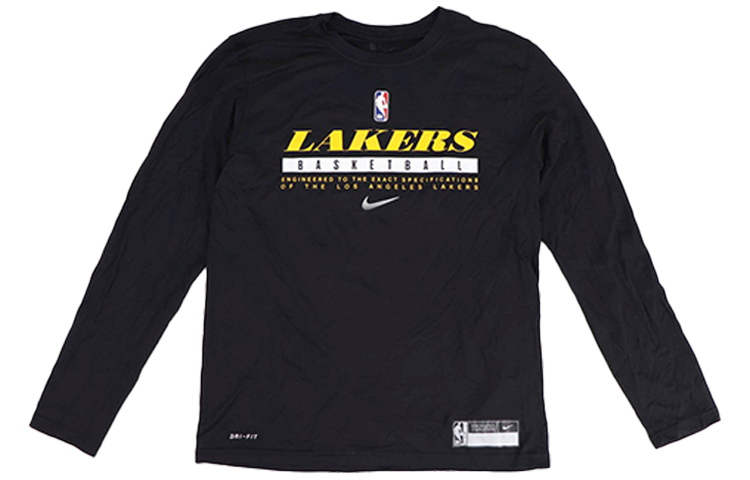 Order 나이키 NBA 그래픽 농구 롱슬리브 크루넥 티 블랙 CK8319-010
