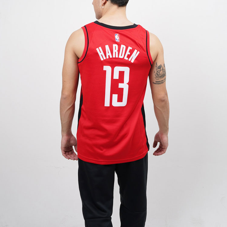 Shop Nike NBA 休士頓火箭隊 Harden #13 籃球背心 紅色 2020 球迷版 CW3666-665