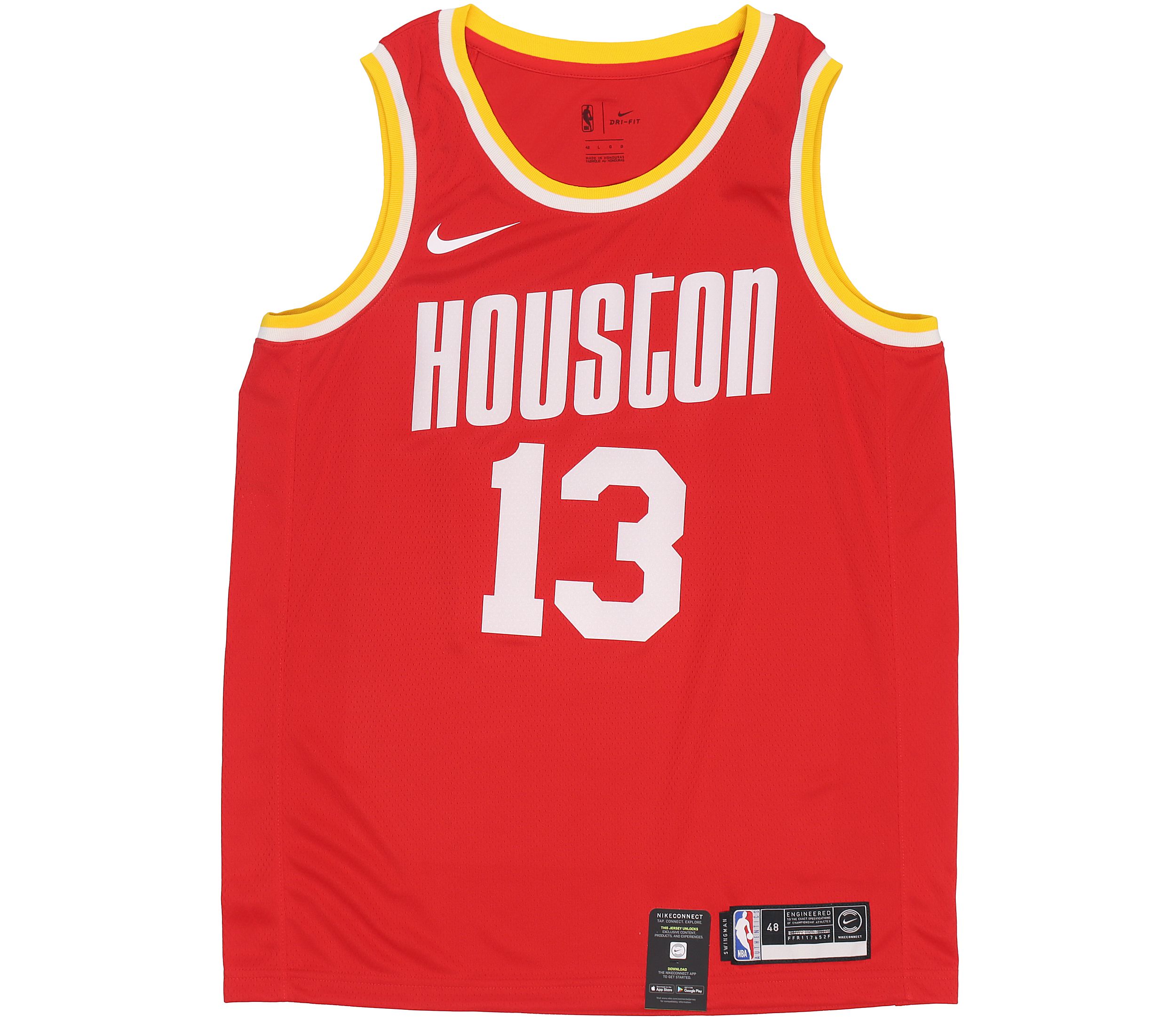 Order Nike NBA Houston Rockets James Harden #13 Retro Jersey Merah Tanpa Lengan BQ8112-659
