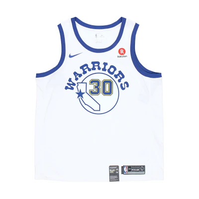 Nike NBA Jersey Stephen Curry Retro Gold Warriors Fan Edition #30 White 904152-100