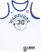 Order Nike NBA Jersey Stephen Curry Retro Gold Warriors Fan Edition #30 White 904152-100