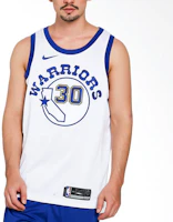 Shop Nike NBA Jersey Stephen Curry Retro Gold Warriors Fan Edition #30 White 904152-100