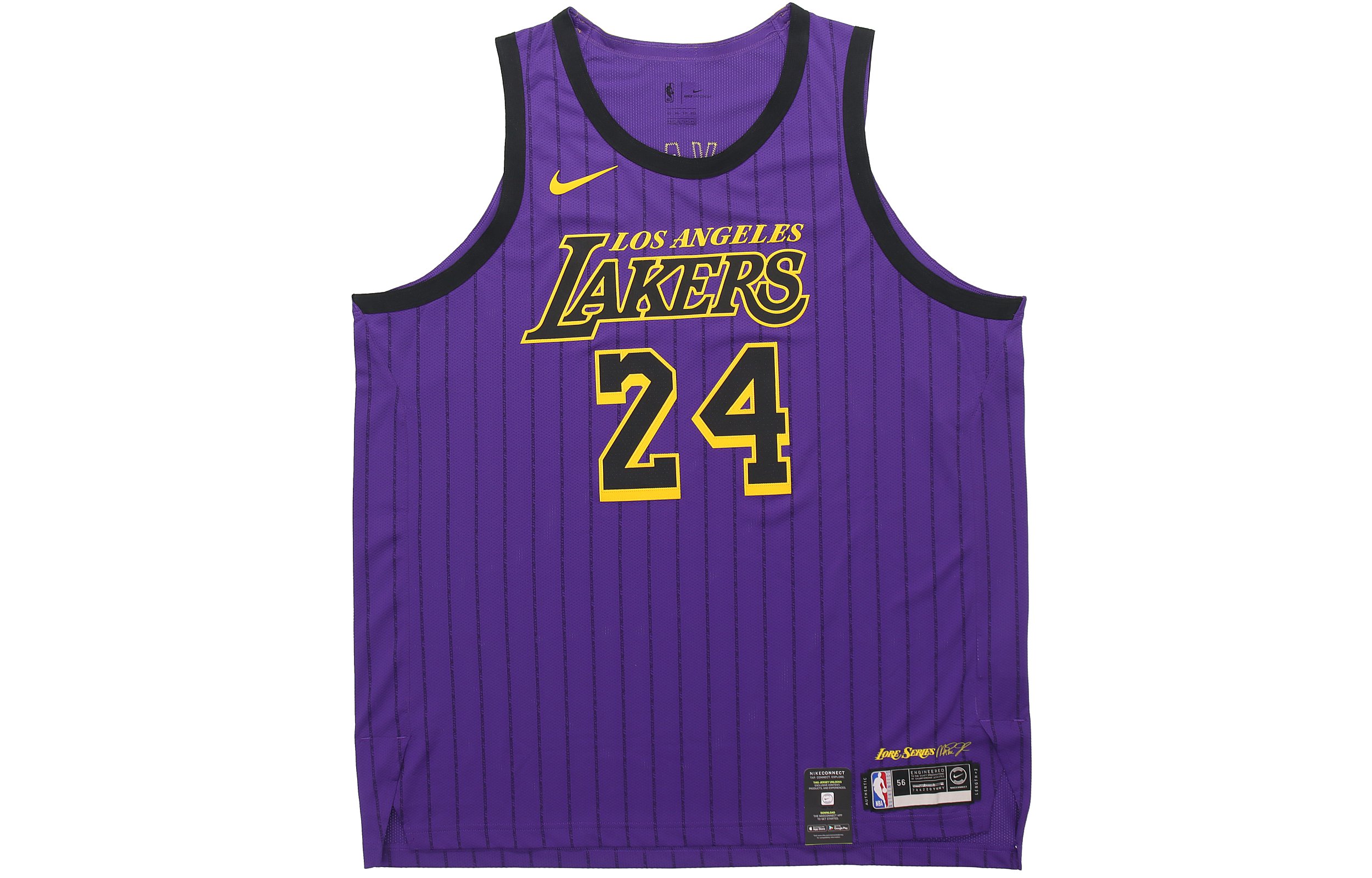 Nike NBA Kobe Lakers 24 City Edition 18-19 Jersey Purple Tank Top AV3696-505
