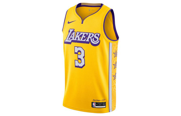 Nike NBA Lakers 19-20 City Edition Davis Unisex Yellow Jersey AV4646-732 圖 2