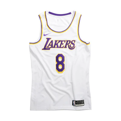 Nike NBA Lakers Kobe 8 Home Jersey SW Fan Edition White Basketball Tank CI9503-100