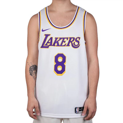 耐克 NBA 湖人队 科比 8号 主场球衣 SW 粉丝版 白色篮球背心 CI9503-100 Shop 耐克 NBA 湖人队 科比 8号 主场球衣 SW 粉丝版 白色篮球背心 CI9503-100
