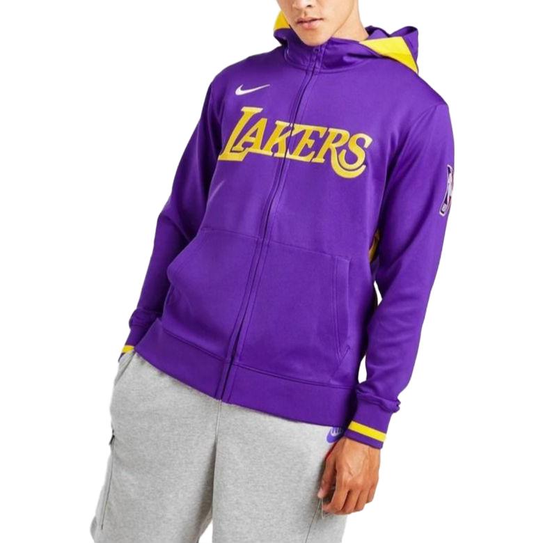 Nike NBA Lakers Purple Retro Colorblock Zip-Up Hoodie Jacket DR2084-504 圖 5