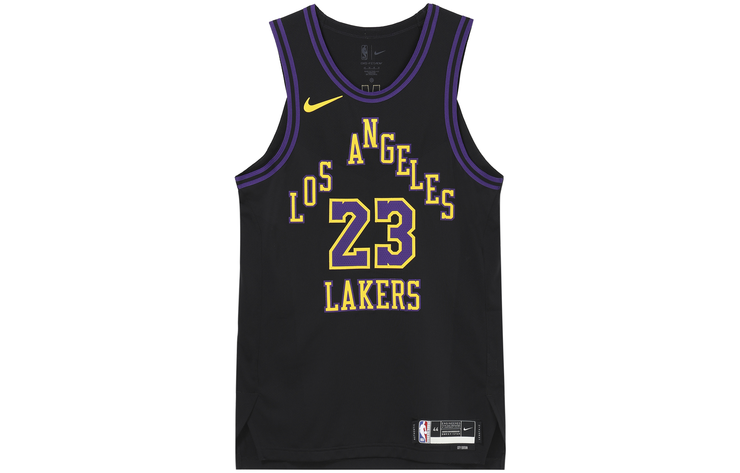 Nike NBA LeBron James #23 Los Angeles Lakers City Edition Jersey 2023/24 Black Unisex DX8763-012