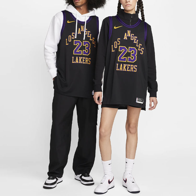 Nike NBA LeBron James #23 Los Angeles Lakers City Edition Jersey 2023/24 Black Unisex DX8763-012 圖 4