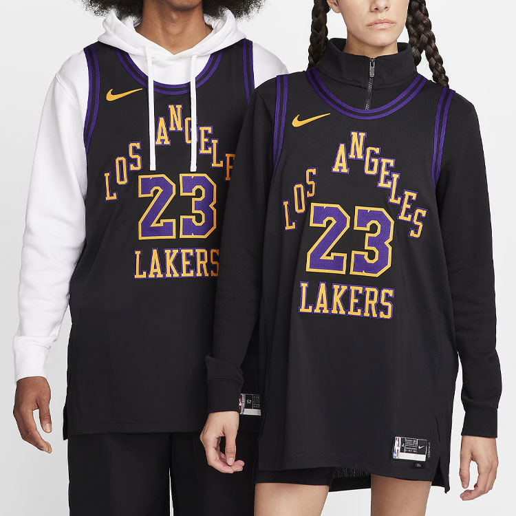 Nike NBA LeBron James #23 Los Angeles Lakers City Edition Jersey 2023/24 Black Unisex DX8763-012 圖 5