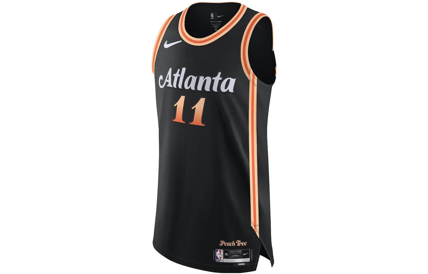 Nike NBA Logo Graphic Crewneck Basketball Jersey Atlanta Hawks Trae Young #11 Black DQ0185-010