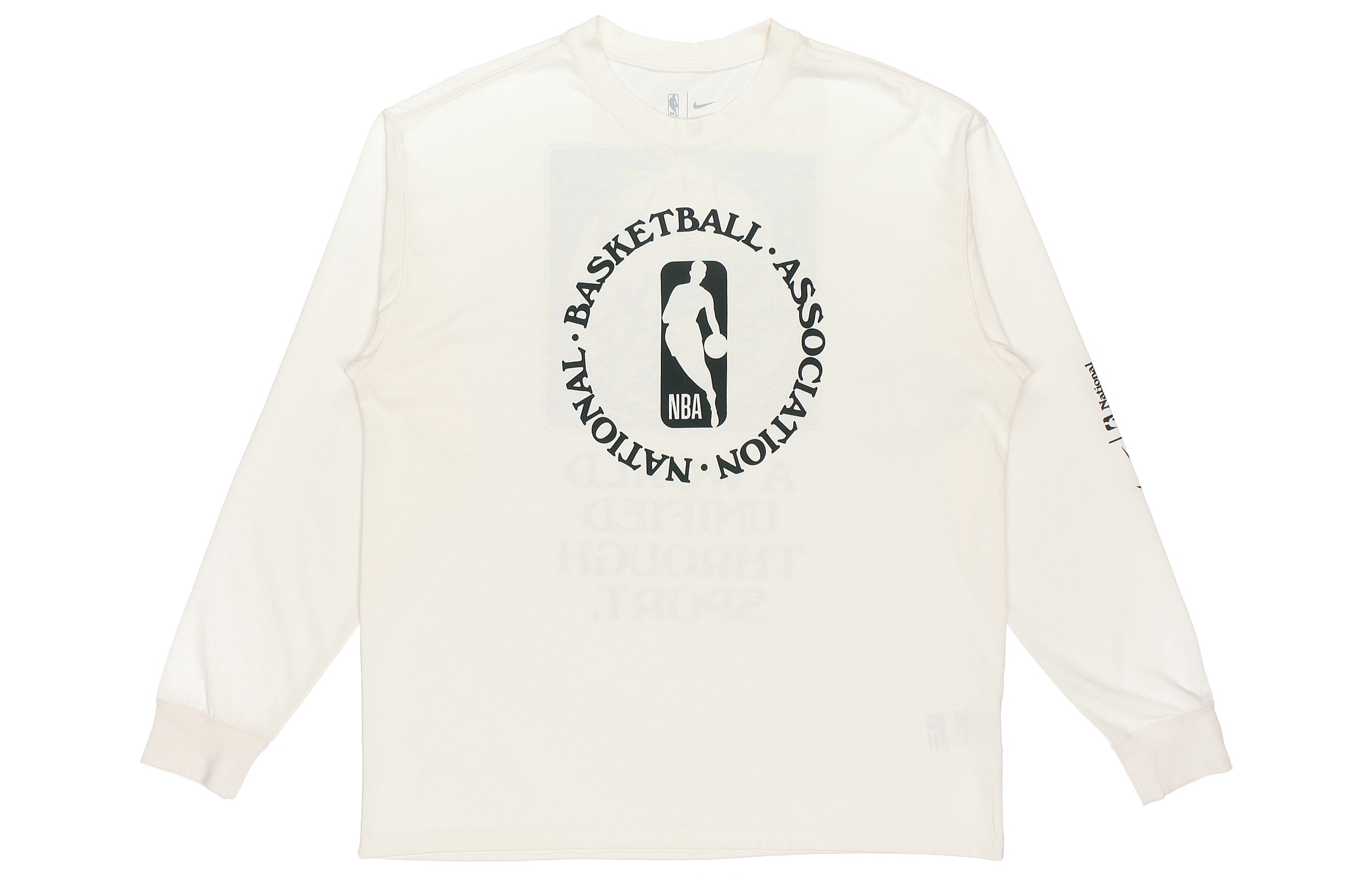 Nike NBA Logo Print Crewneck Long-Sleeve Sweatshirt Off-White DC1943-910