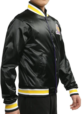 Nike NBA Los Angeles Lakers Reversible Bomber Jacket Black AV3544-010 Details for Nike NBA Los Angeles Lakers Reversible Bomber Jacket Black AV3544-010