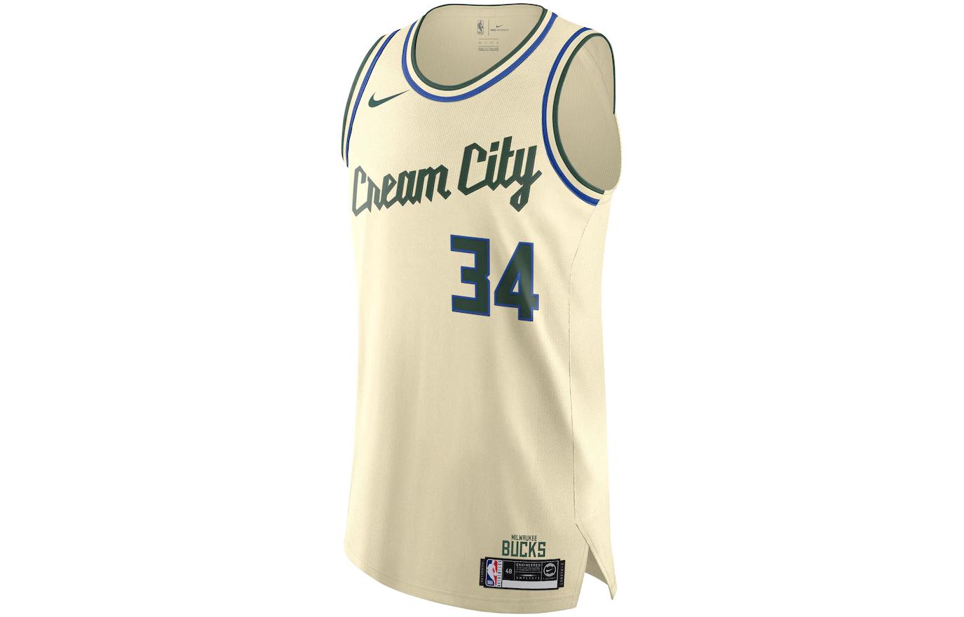 Nike NBA Milwaukee Bucks Giannis #34 Jersey Ice Cream Colorway Unisex. AV4590-280