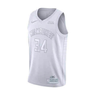 Nike NBA Milwaukee Bucks MVP 34 Antetokounmpo Swingman Jersey White