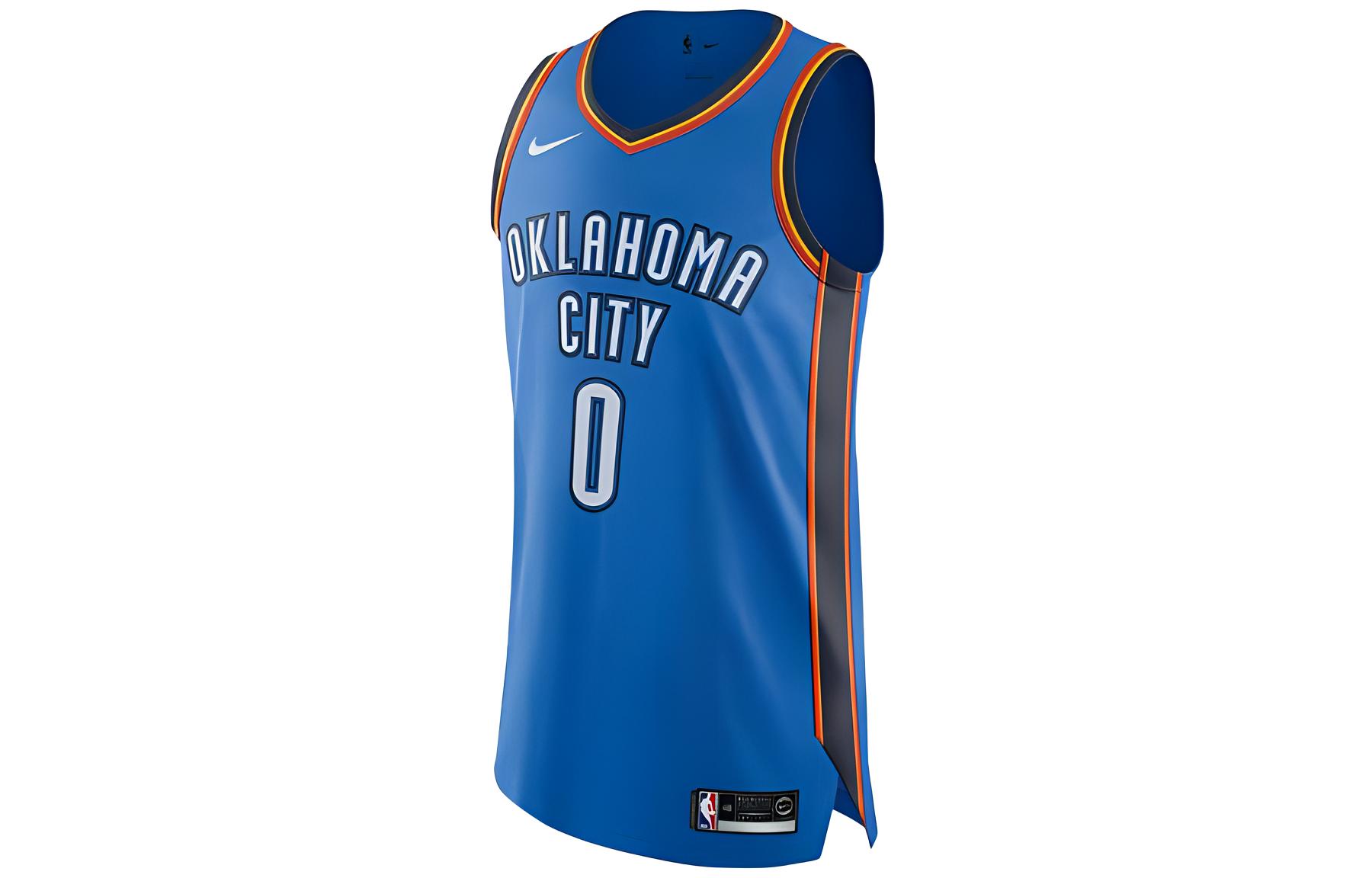 Nike NBA Oklahoma City Thunder Russell Westbrook #0 Retro Basketball Jersey Blue AV2680-404