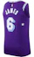 Lookbook 耐克NBA速干复古篮球球衣湖人队勒布朗詹姆斯6号紫色男款 DB3635-506