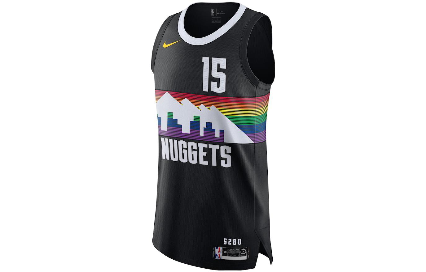 Nike NBA Retro 2019-20 Denver Nuggets Jokic #15 Basketball Jersey Men AV4571-010 圖 2