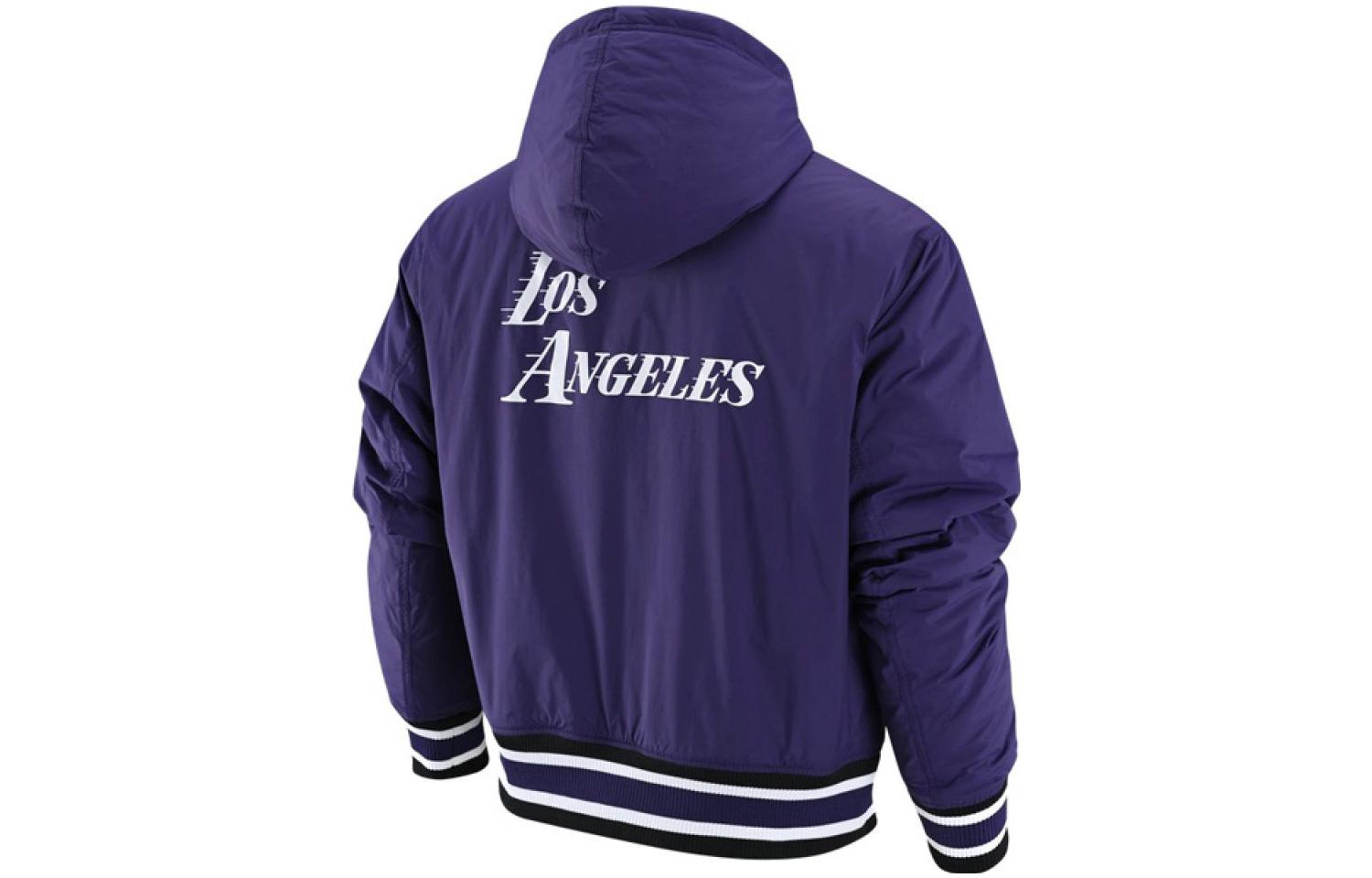 Lookbook Nike NBA Solid Logo Printed Hooded Cotton Jacket  Dark Purple. DR2439-535