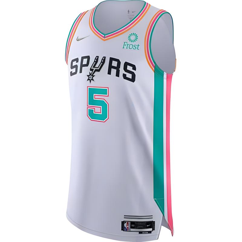 Order Nike NBA Spurs Edisi Kota Jersi Murray Putih Tanpa Lengan 75th Anniversary. DB3688-100