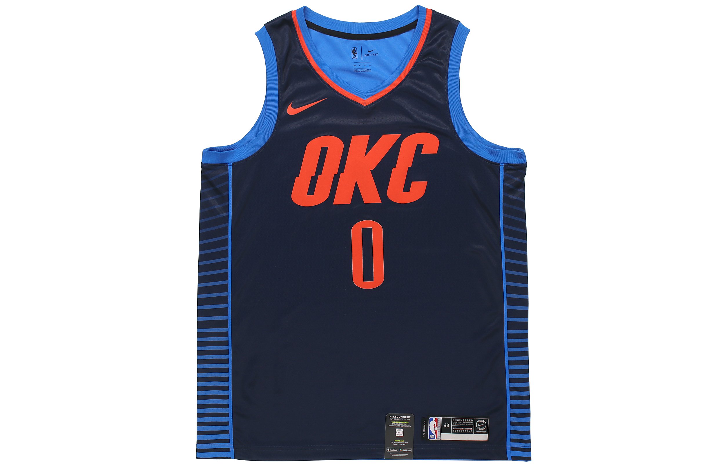 Nike NBA SW Fan Edition Jersey Oklahoma City Thunder Westbrook #0 Signal Blue 877216-419